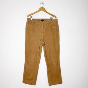 Talbots Corduroy Straight-Leg Pants Tan Brown Size 14